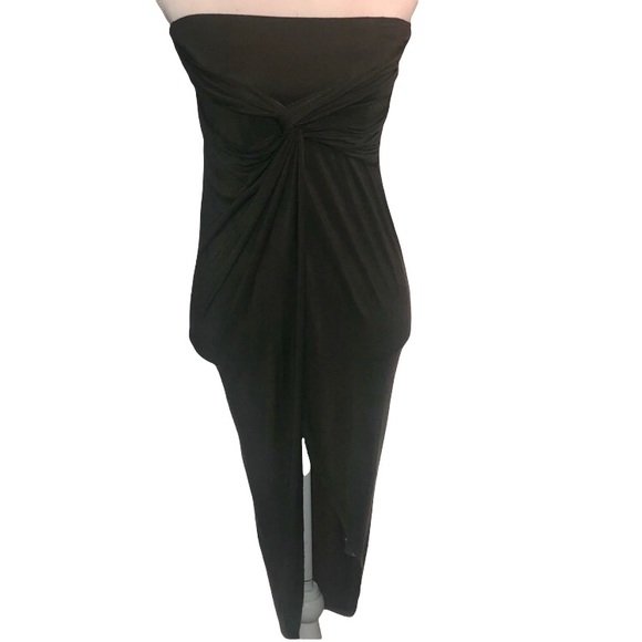 Women’s Strapless Asymmetrical Wrap Dress - Picture 1 of 14